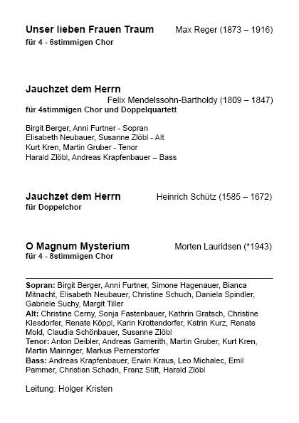 Programm "Jauchzet dem Herrn" Seite 2